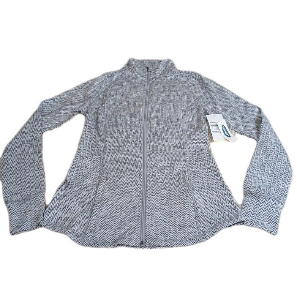 Old Navy Go-Dry Active Jacket XS Full Zip Thumb Holes Running Yoga Gym Workout